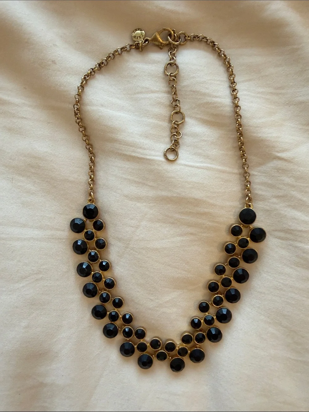J. Crew Black Stone Gold Chain Necklace
